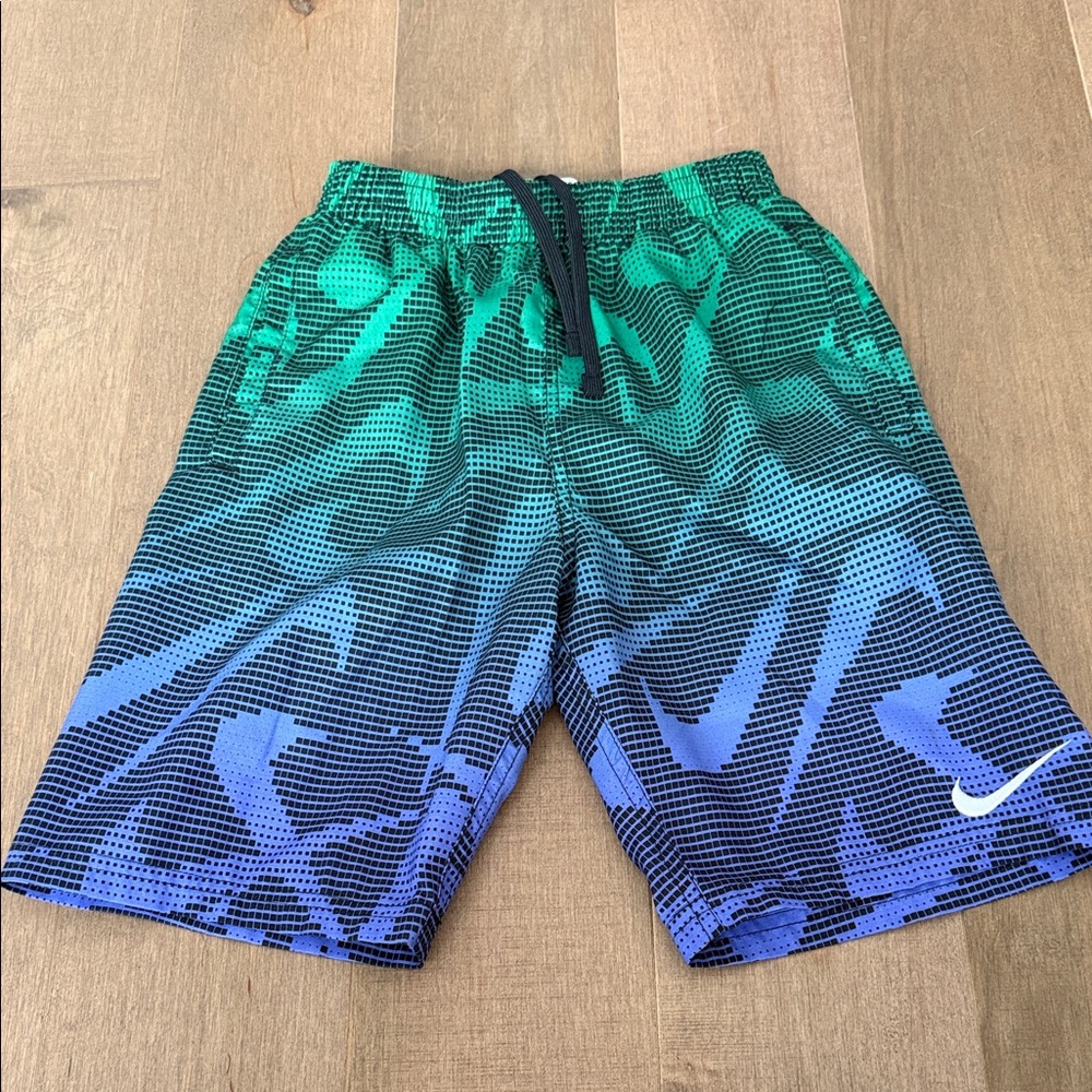 Nike Vibrant Green and Blue Gradient Shorts